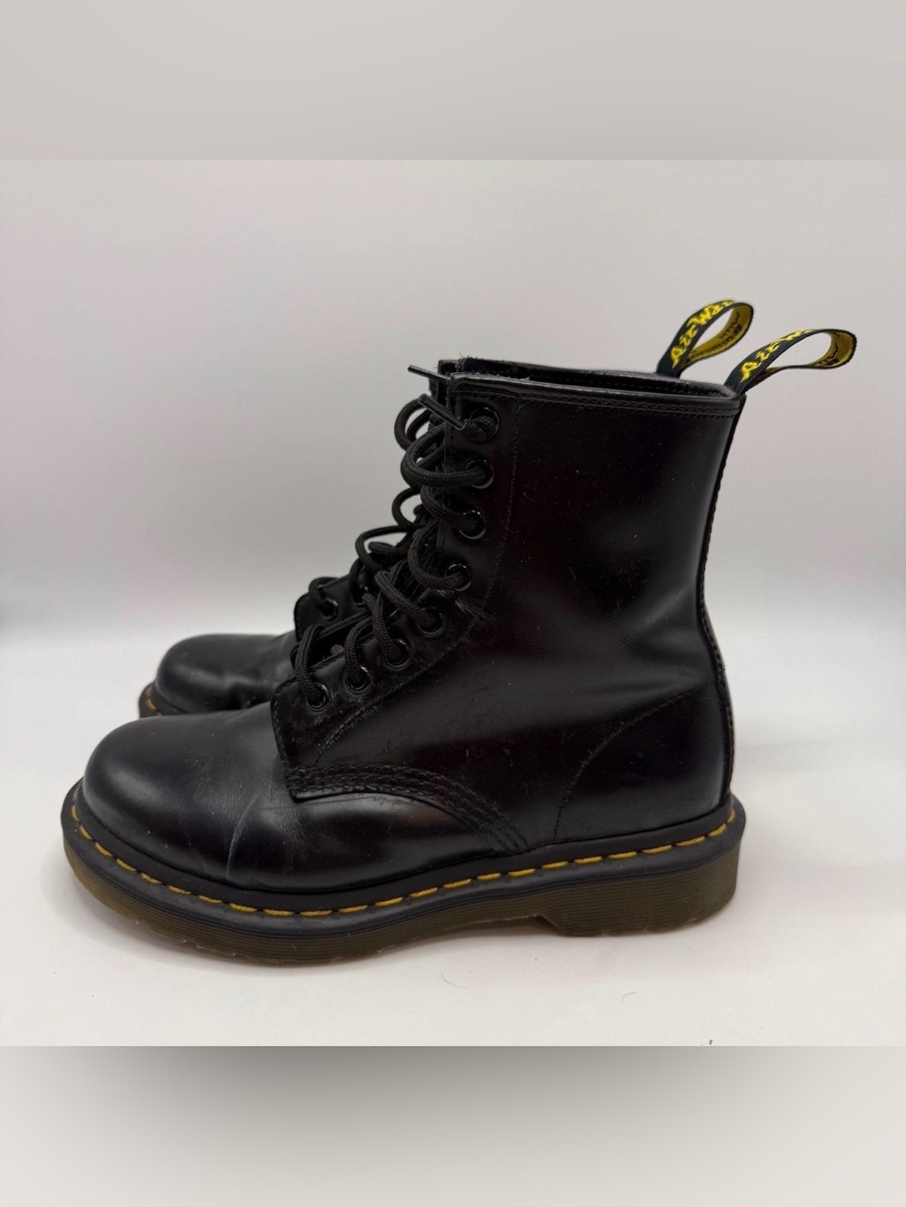 Dr Martens 1460 Black Smooth Leather Combat Boots Women’s US8 Casual Boots